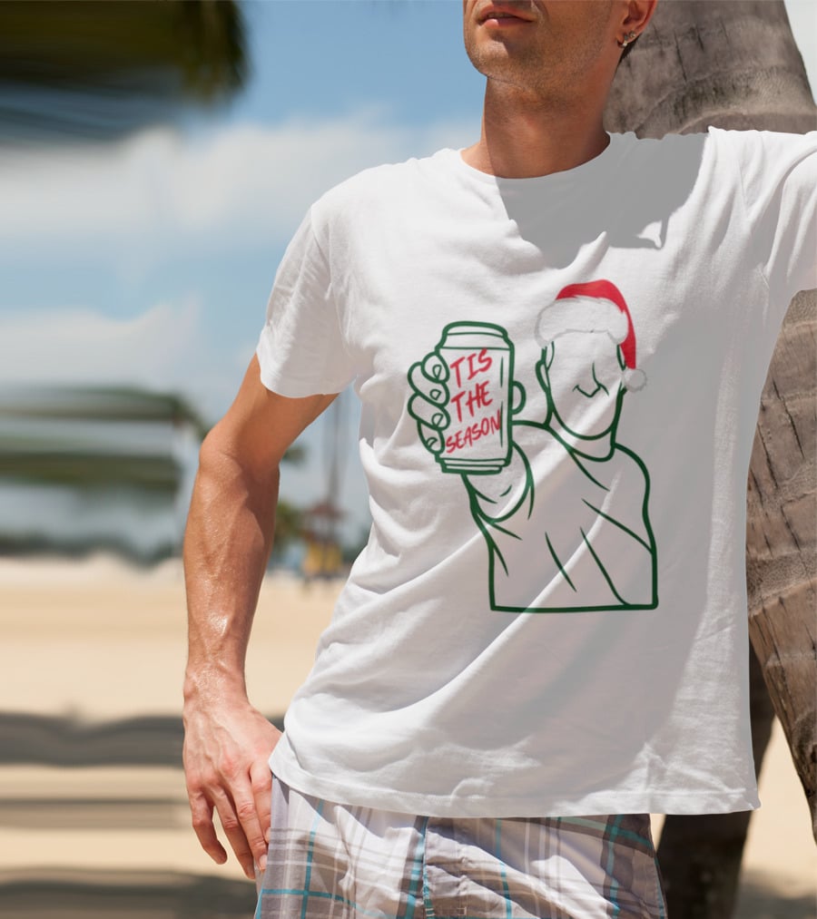 Tis The Season Beer Santa Hat Cheers T-Shirt