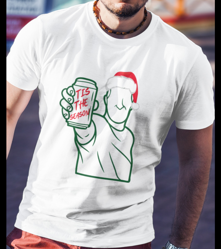 Tis The Season Beer Santa Hat Cheers T-Shirt
