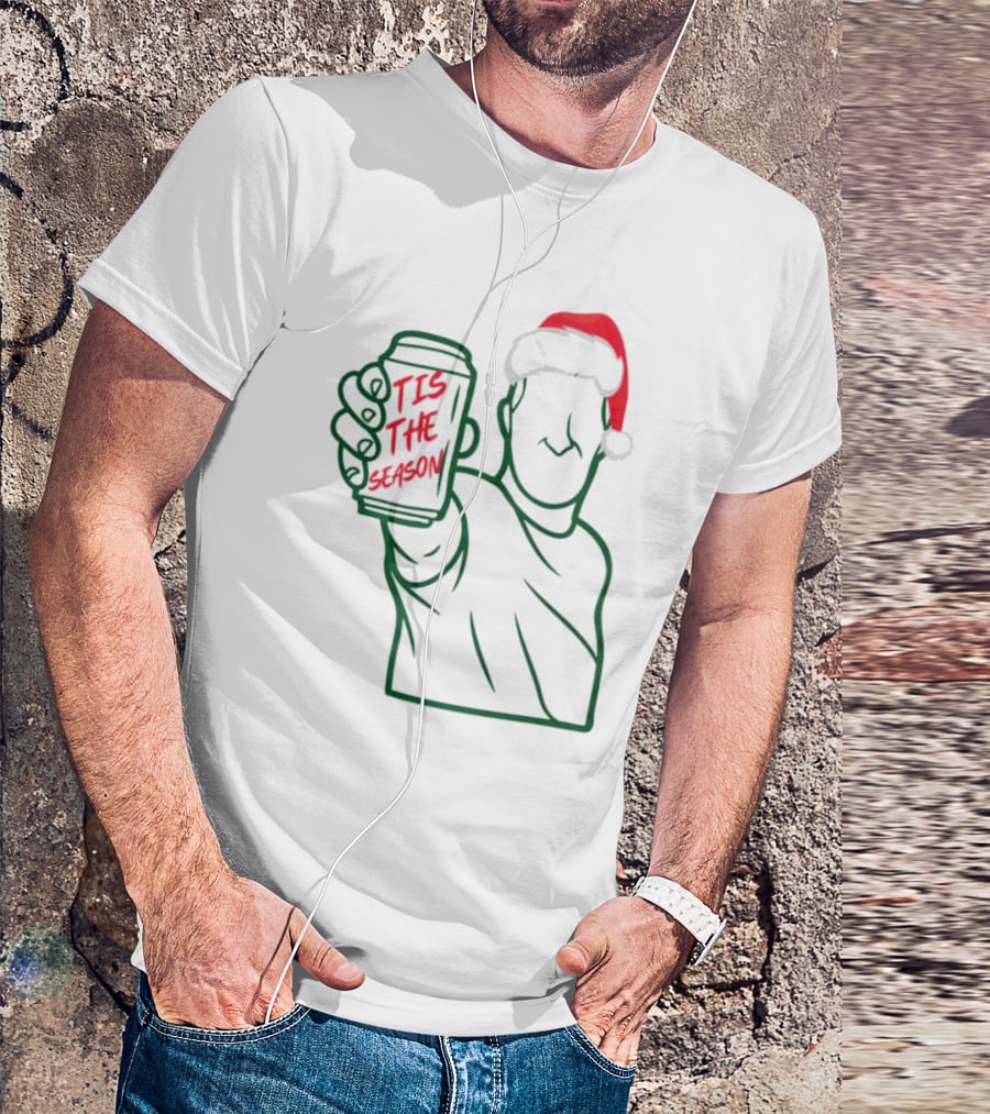 Tis The Season Beer Santa Hat Cheers T-Shirt
