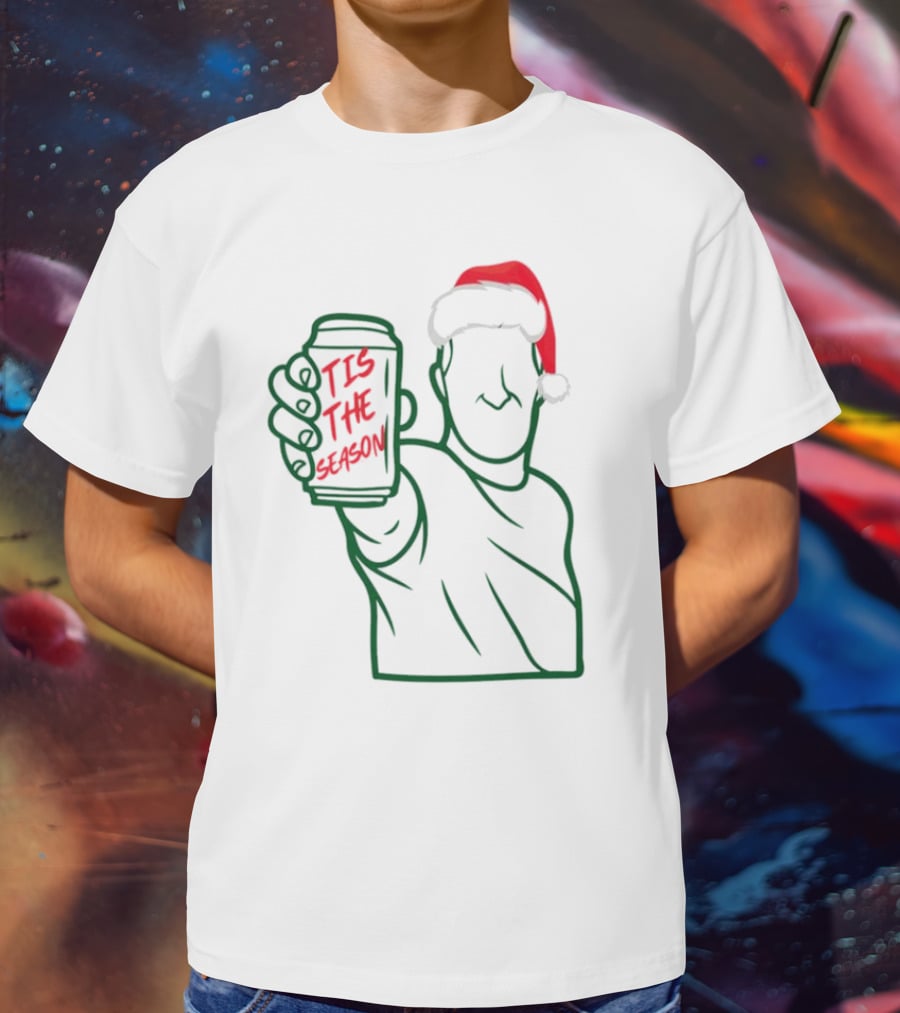 Tis The Season Beer Santa Hat Cheers T-Shirt