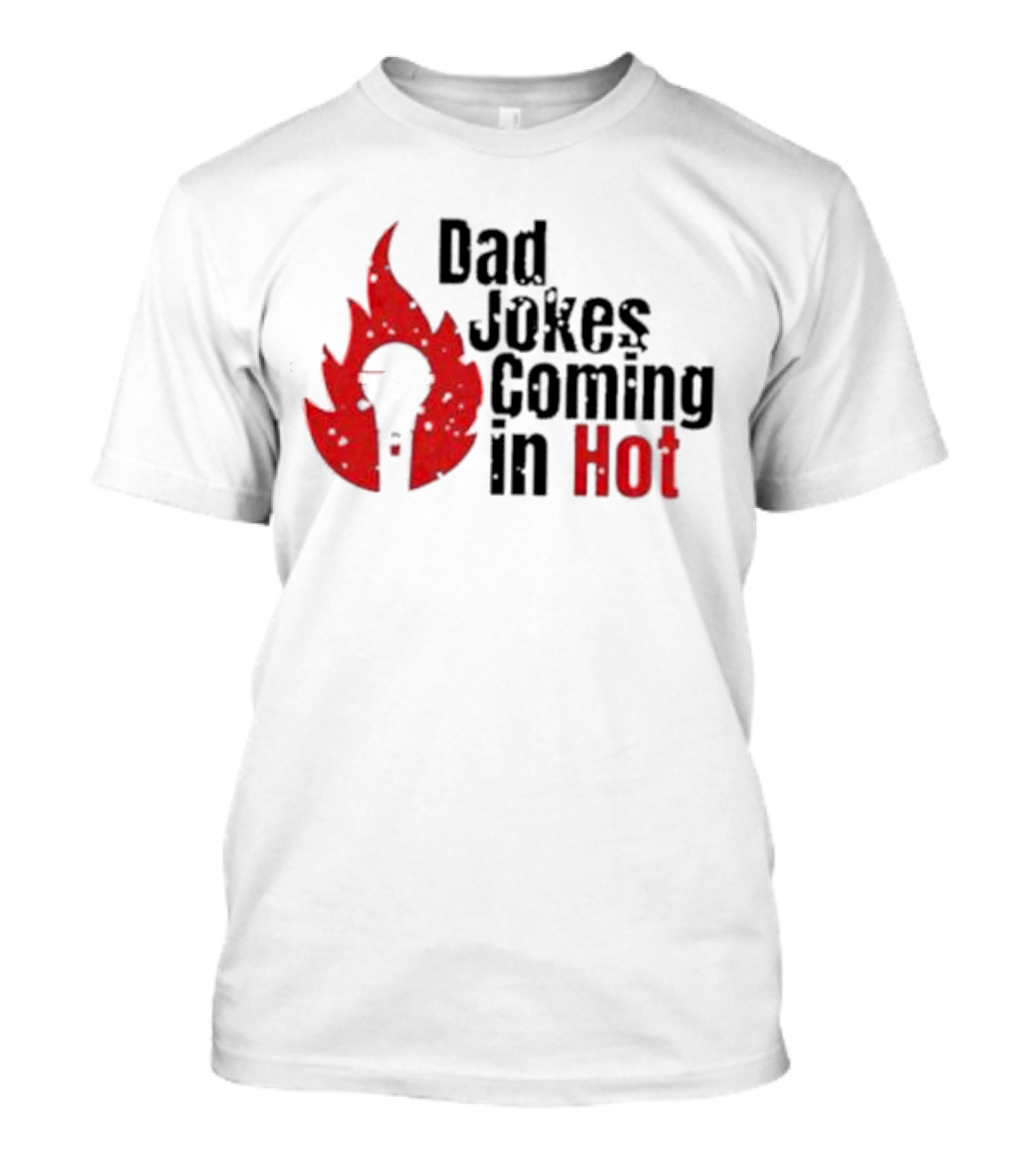 Dad Jokes Coming In Hot With Red Microphone Flame T-Shirt