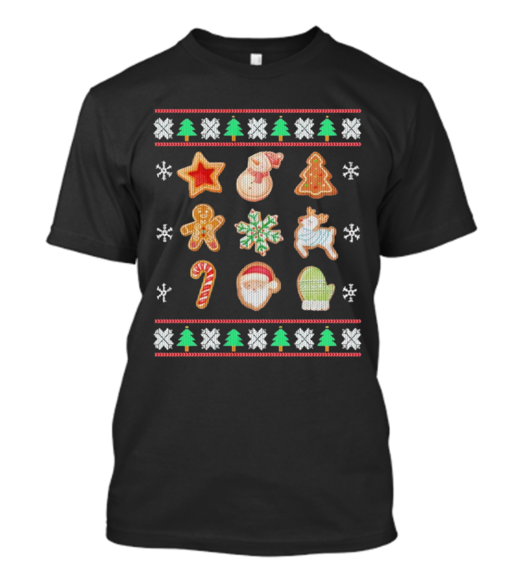 Christmas Cookies Gingerbread Snowflakes Santa Holiday T-Shirt