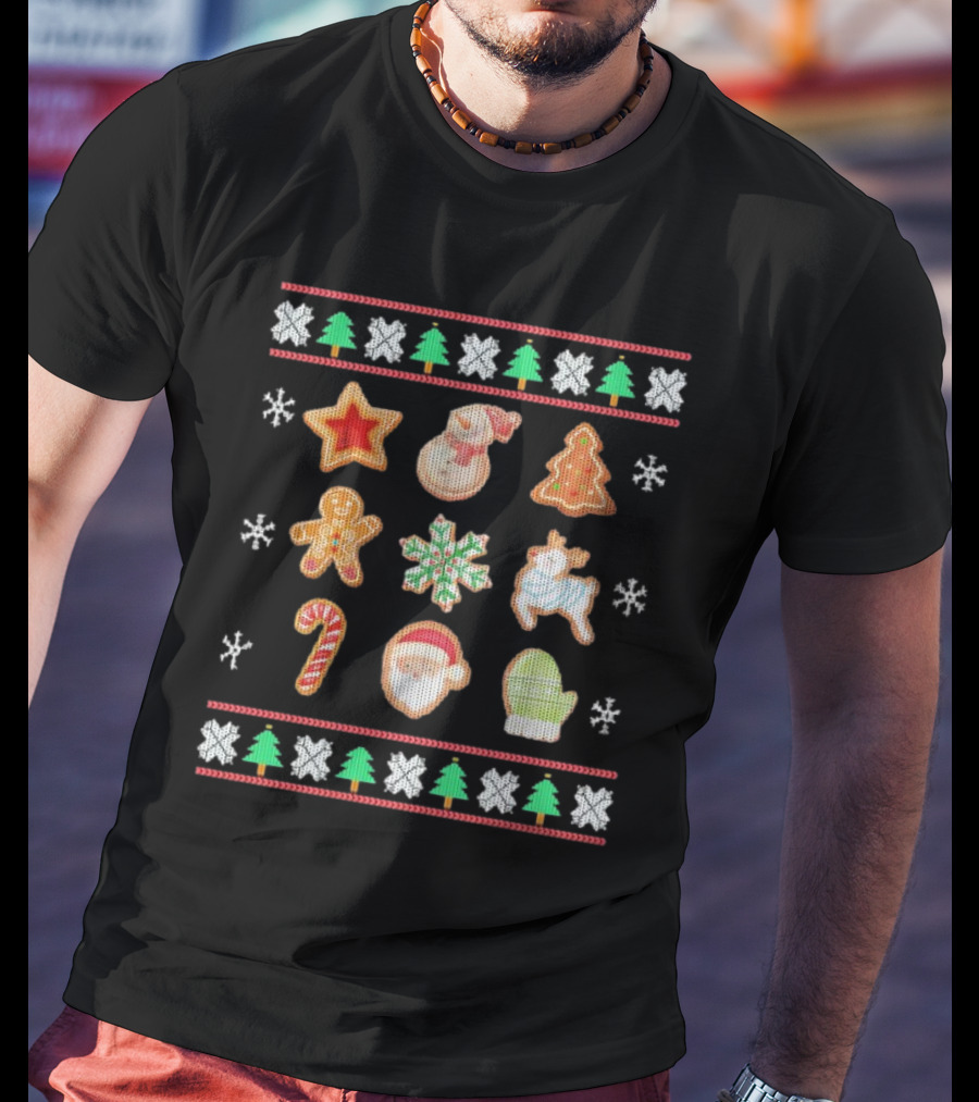 Christmas Cookies Gingerbread Snowflakes Santa Holiday T-Shirt