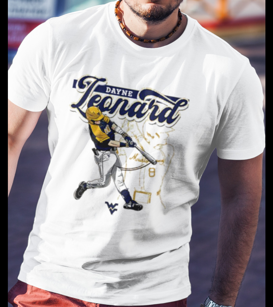 Dayne Leonard West Virginia University Baseball Player T-Shirt