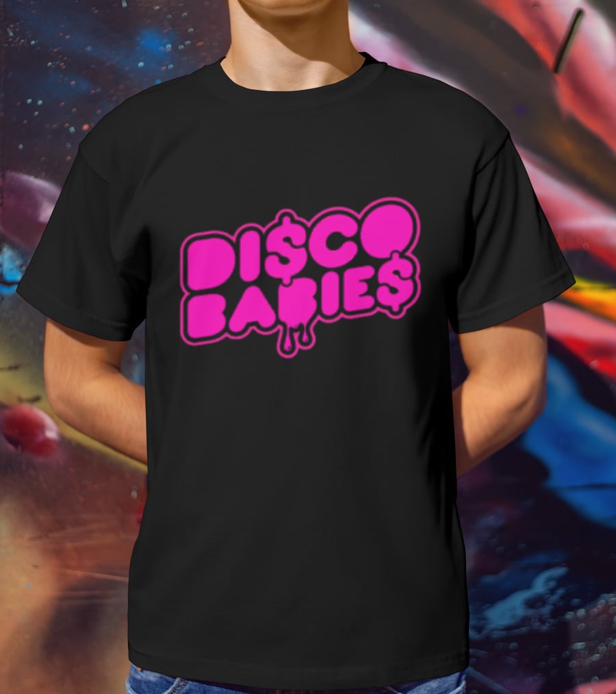Disco Babies Neon Pink Dripping Dollar Sign Remix T-Shirt