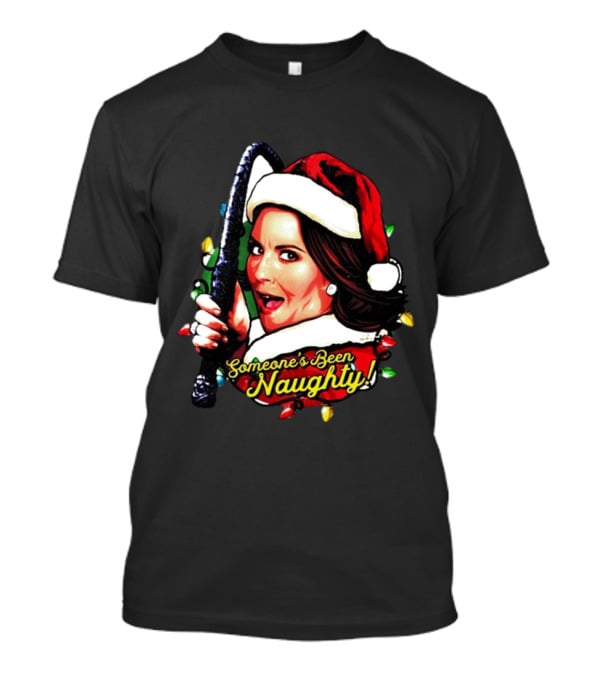 Karen Walker Someone’s Been Naughty Christmas Santa Whip Lights T-Shirt