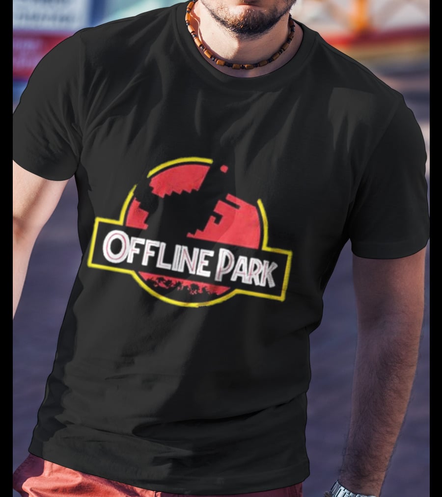 Offline Park Dinosaur Pixel T-Shirt