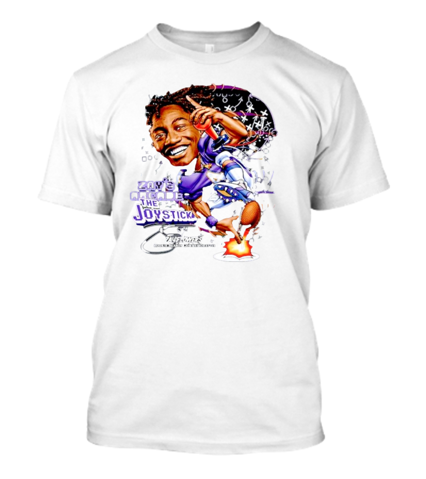 Zay’s Arcade The Joystick Zay Flowers Rookie Season Collaborator T-Shirt