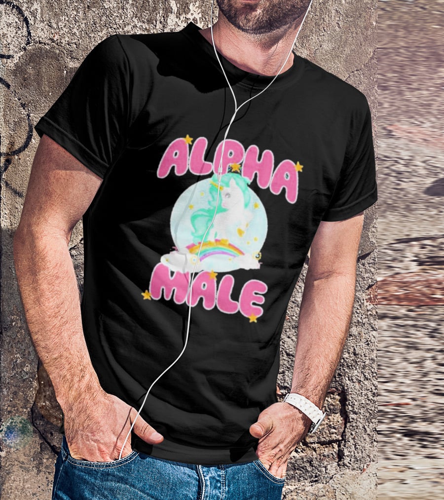 Alanalintao Alpha Male Unicorn Rainbow Stars T-Shirt