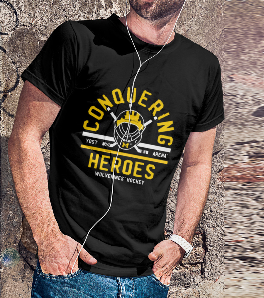 Conquering Heroes Yost Arena Wolverines Hockey T-Shirt