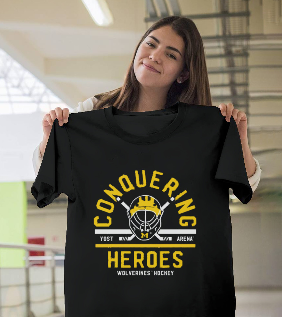 Conquering Heroes Yost Arena Wolverines Hockey T-Shirt
