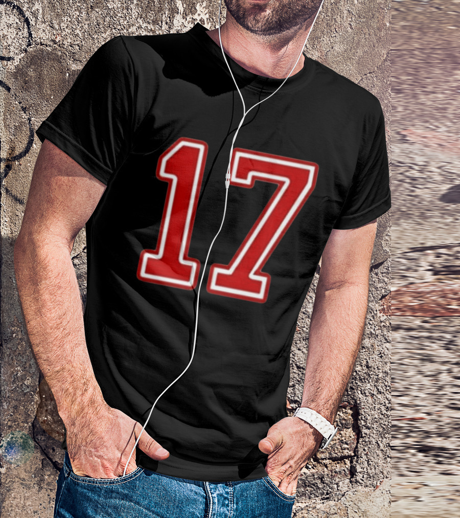 Tate Mcrae Exes Number 17 Red Bold Print T-Shirt