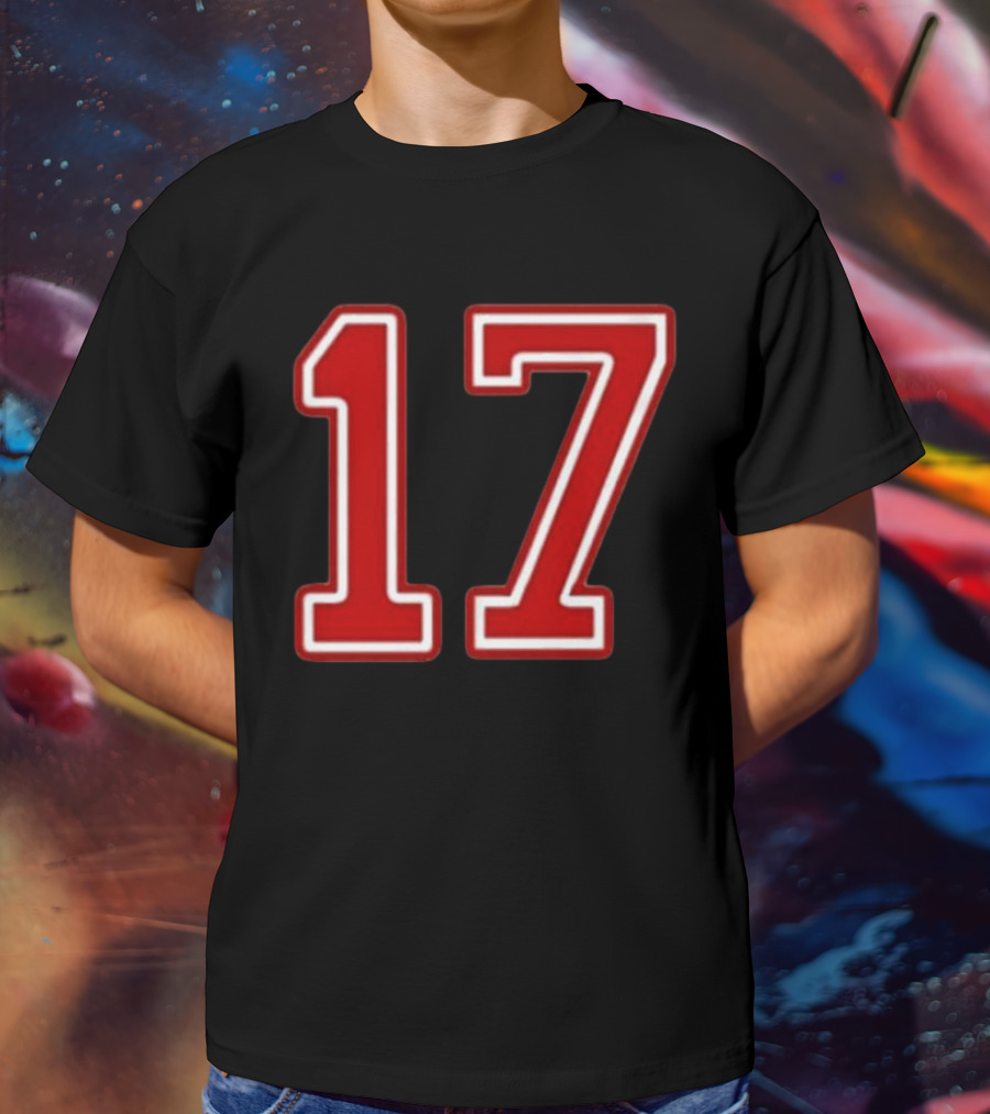 Tate Mcrae Exes Number 17 Red Bold Print T-Shirt