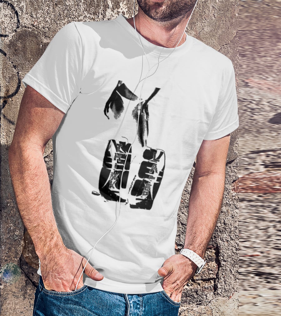 Tatemcrae Think Later Bold Legs Striking Pose In Monochrome T-Shirt