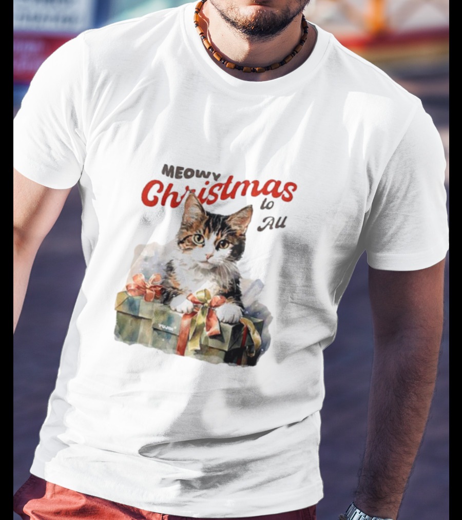 Meowy Christmas To All Cat In Gift Box T-Shirt
