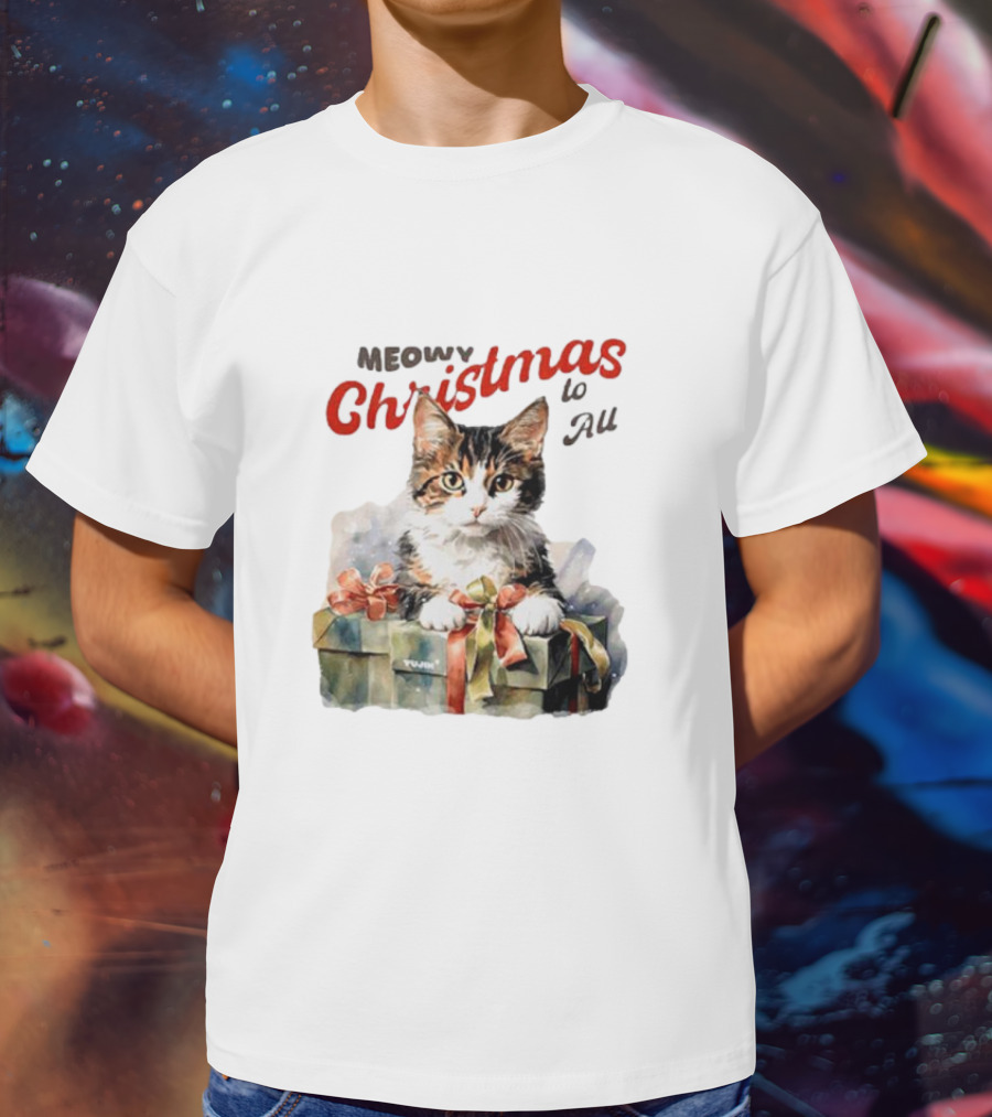 Meowy Christmas To All Cat In Gift Box T-Shirt