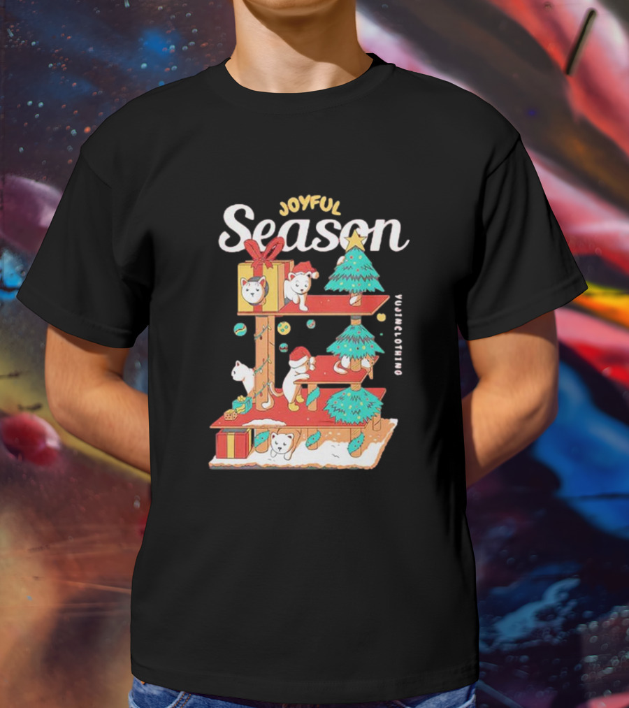 Joyful Season Merry Christmas Yujiinclothing Dog Tree T-Shirt