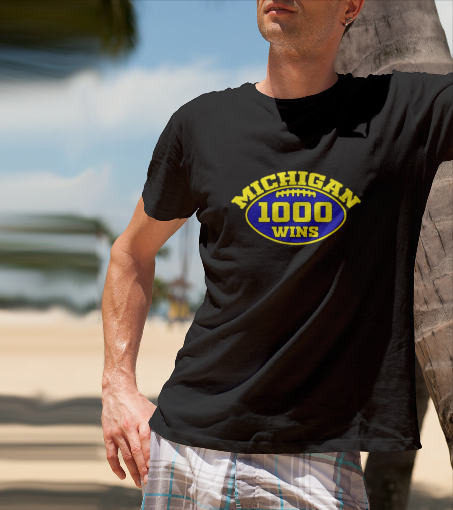Michigan Wolverines 1000 Wins Football T-Shirt