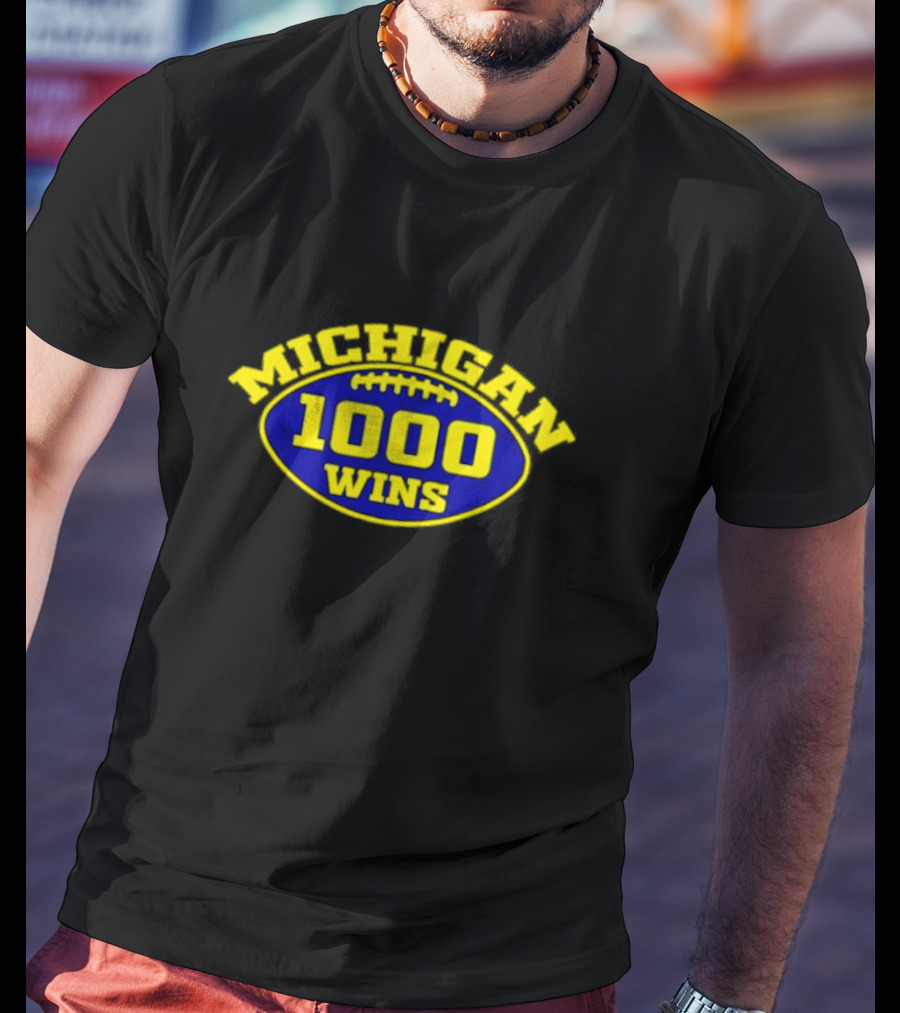 Michigan Wolverines 1000 Wins Football T-Shirt