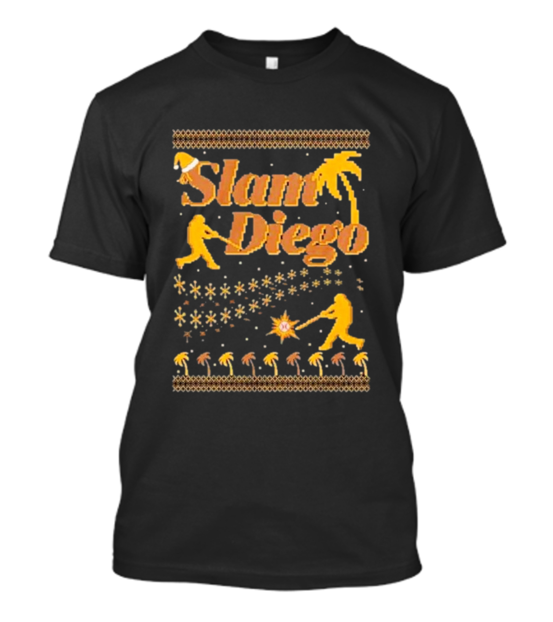 Slam Diego Retro Baseball Palm Trees Starburst T-Shirt
