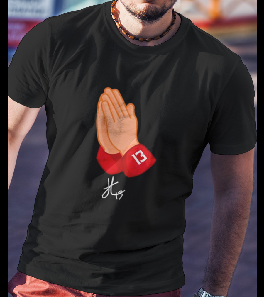 Jordan Travis College Praying Hand Number 13 T-Shirt