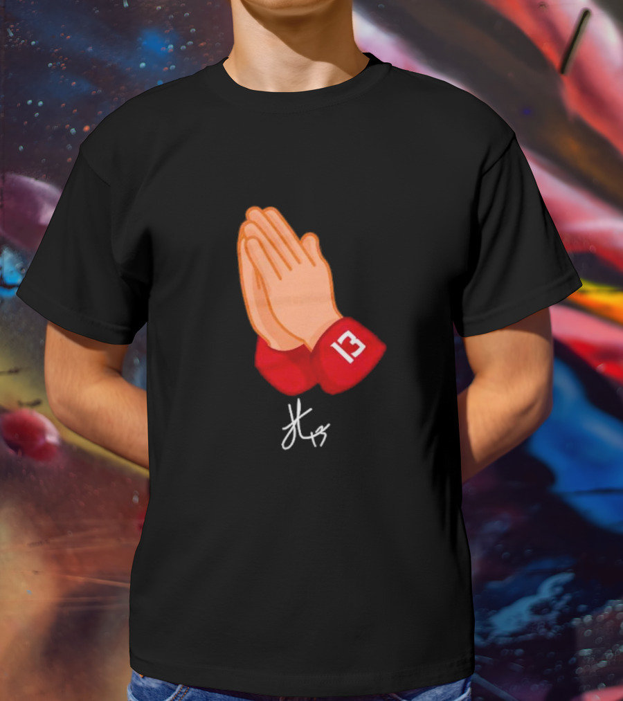 Jordan Travis College Praying Hand Number 13 T-Shirt