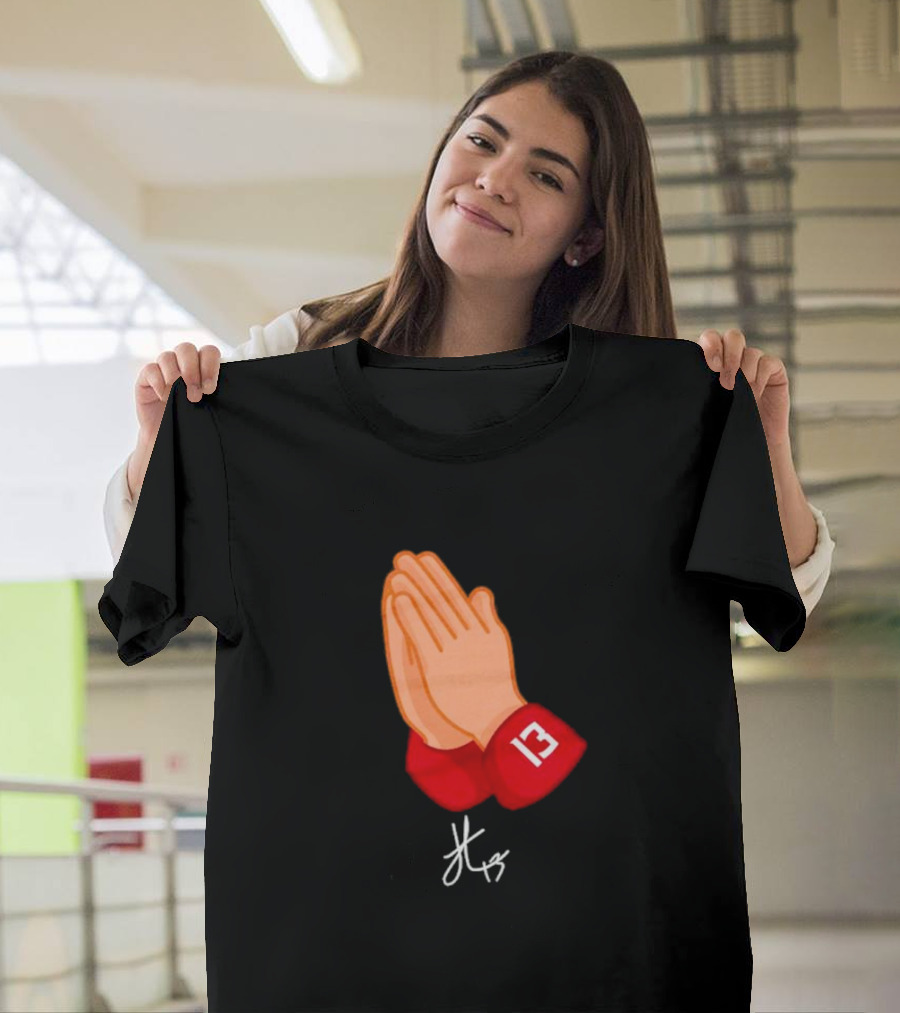 Jordan Travis College Praying Hand Number 13 T-Shirt