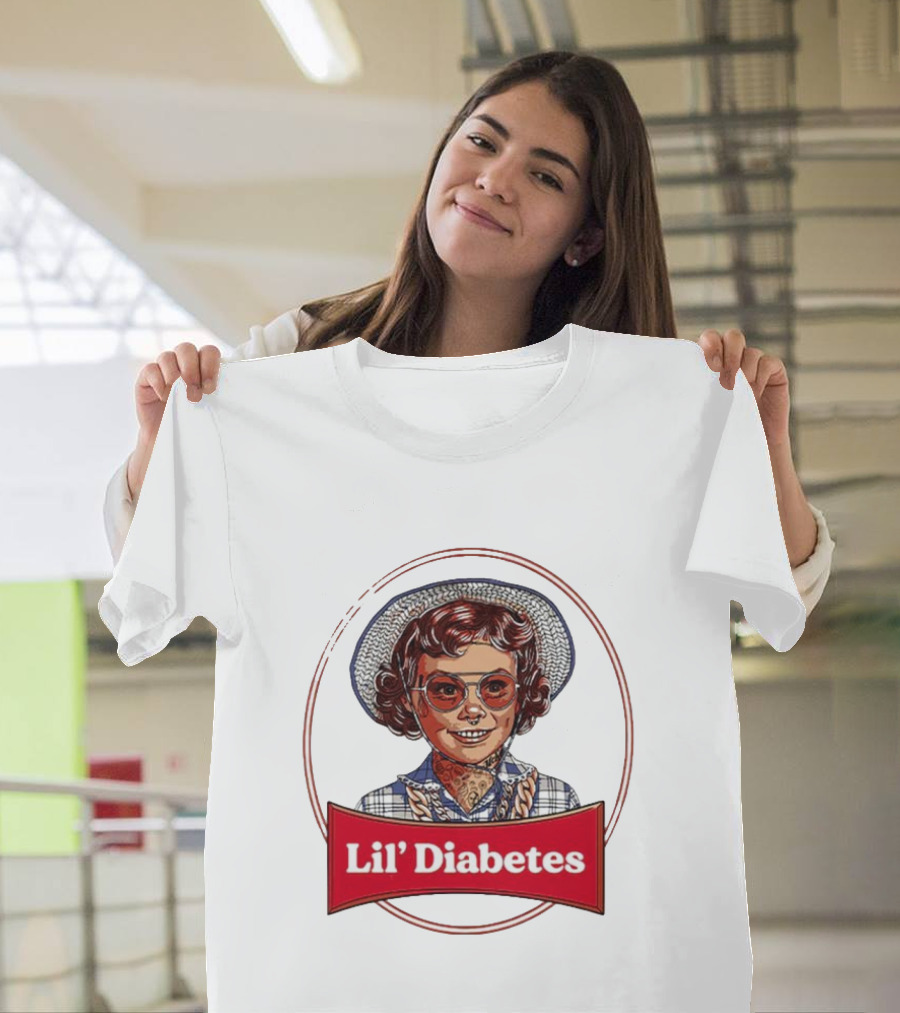 Lil’ Diabetes Retro Kid With Hat And Glasses T-Shirt