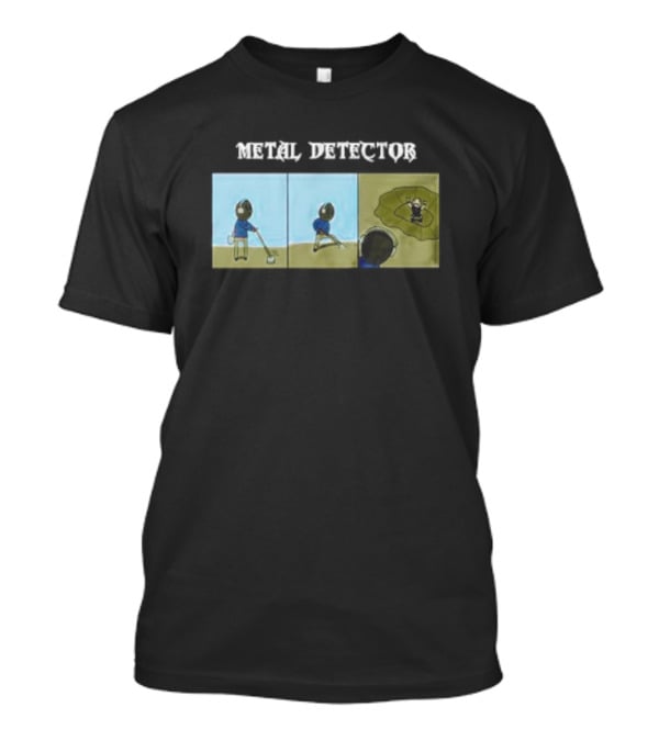 METAL DETECTOR Humorous Comic-Style Alien Discovery T-Shirt