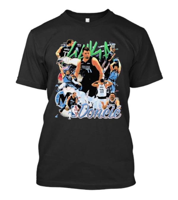 Luka Dončić NBA Mavericks 77 Action Collage T-Shirt