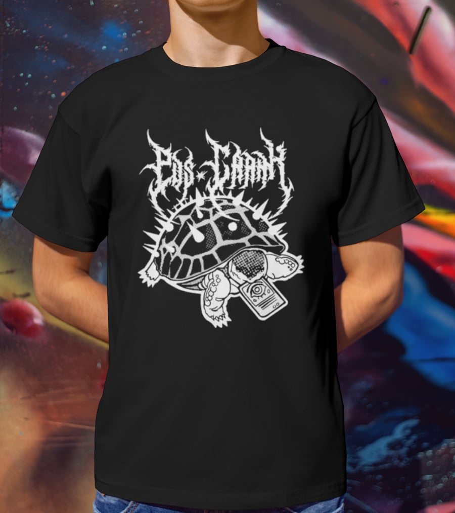 Pus Cran Heavy Metal Turtle With Spiky Shell And Saw Blade T-Shirt