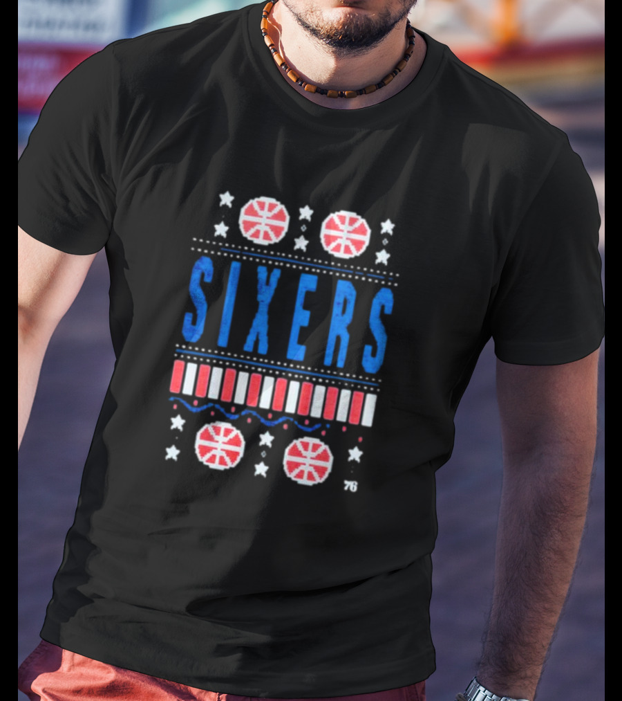 Philadelphia 76ers Sixers Holiday Basketball Stars T-Shirt