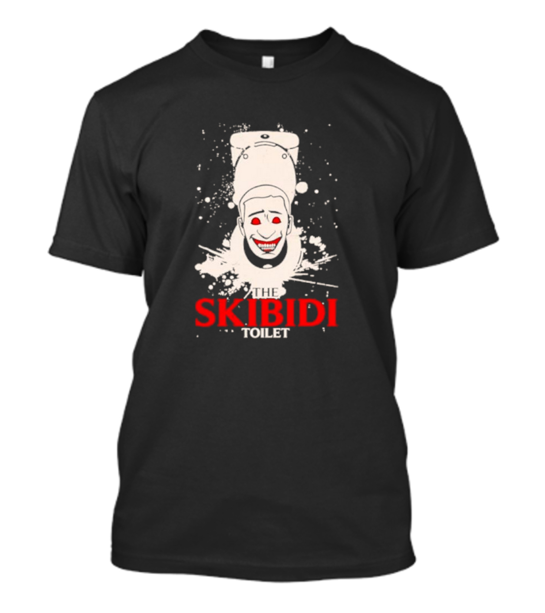 THE SKIBIDI TOILET CREEPY FACE SPLATTER T-Shirt