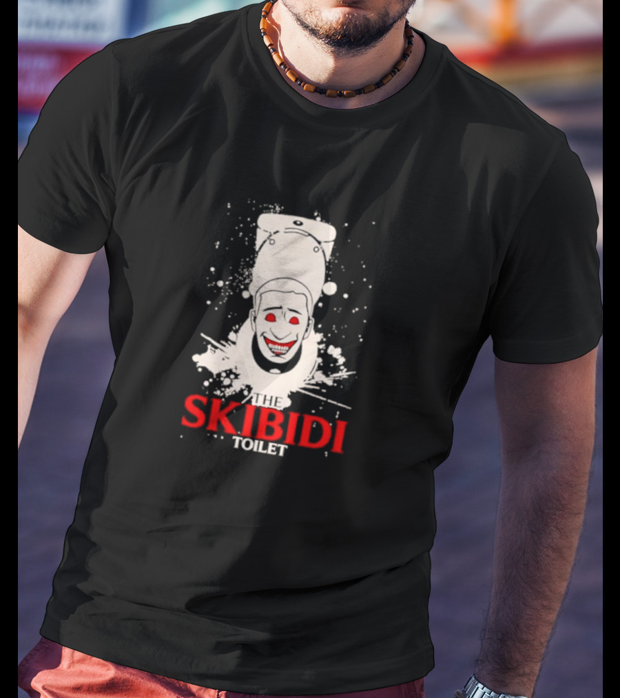 THE SKIBIDI TOILET CREEPY FACE SPLATTER T-Shirt