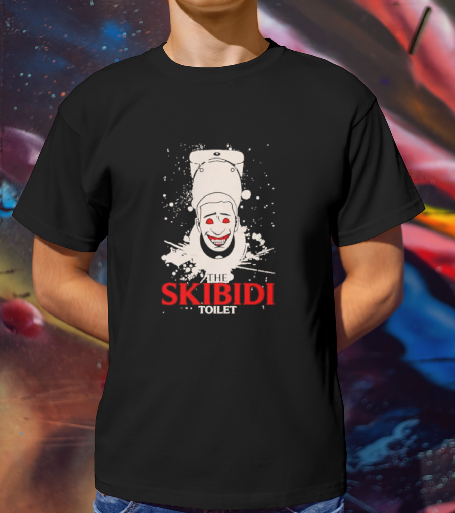 THE SKIBIDI TOILET CREEPY FACE SPLATTER T-Shirt