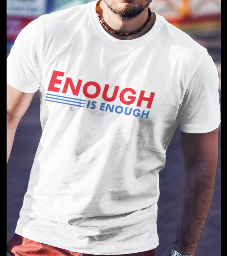 Enough Is Enough Bold Red And Blue Text With Double Underscore T-Shirt