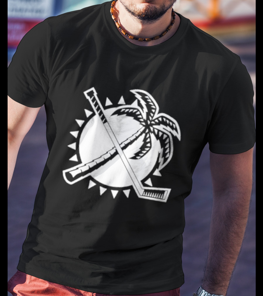 Florida Hockey Palm Tree Sunburst T-Shirt