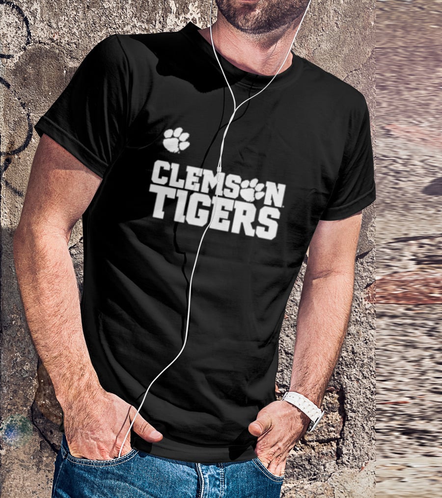 Sam Howell Wearing Clemson Tigers Paw T-Shirt