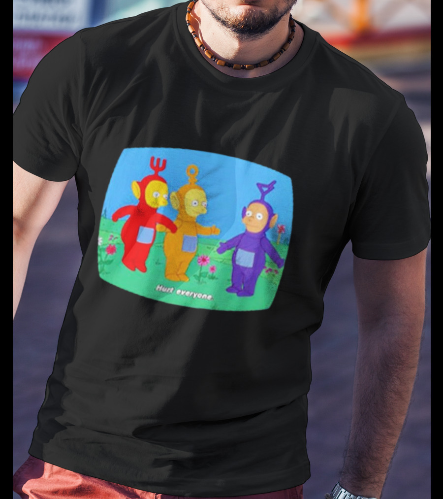 Teletubbies Meet The Simpsons Hurt Everyone Scene T-Shirt