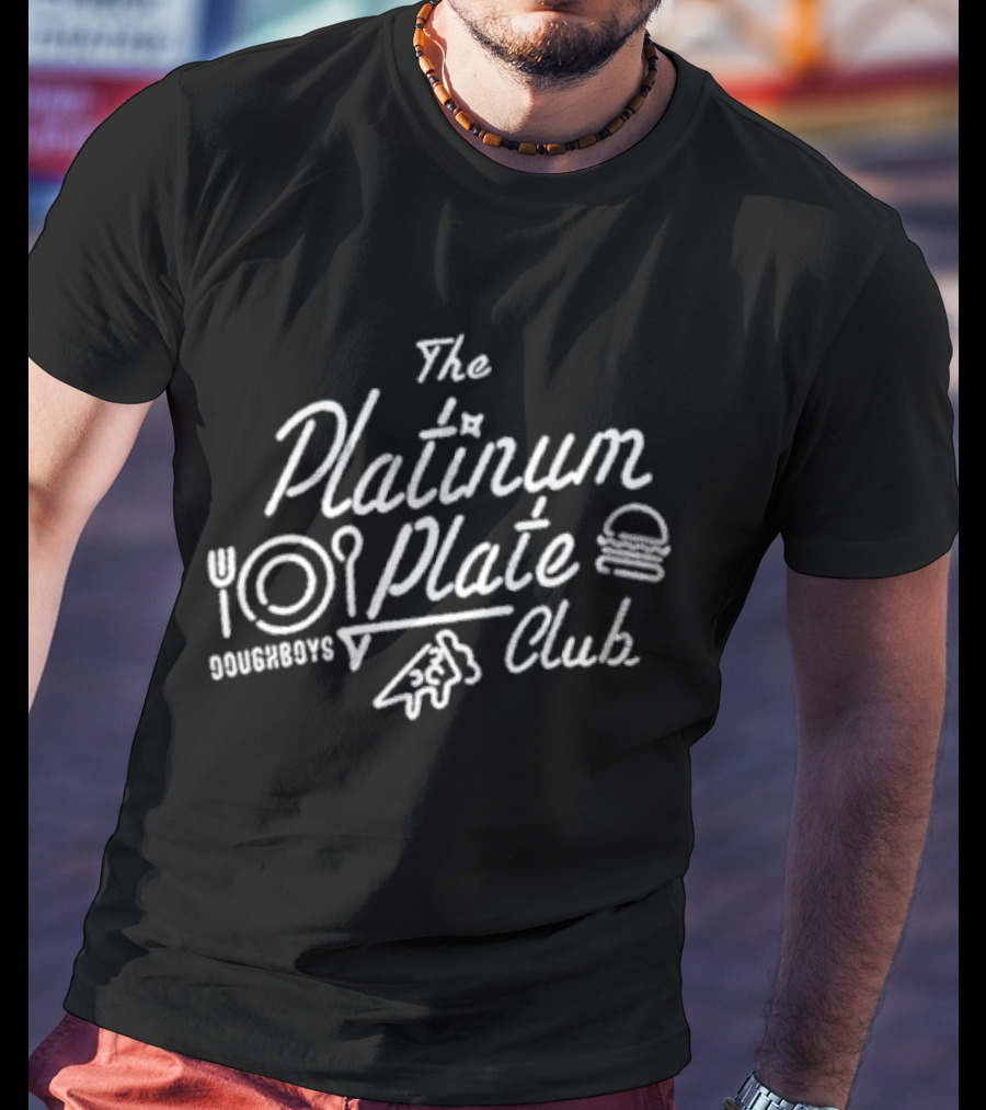 The Platinum Plate Club Doughboys Burger Pizza Utensils T-Shirt