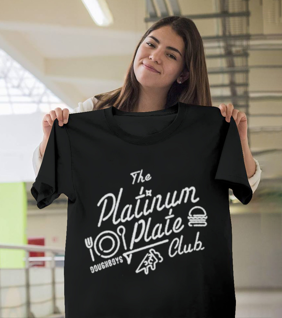 The Platinum Plate Club Doughboys Burger Pizza Utensils T-Shirt