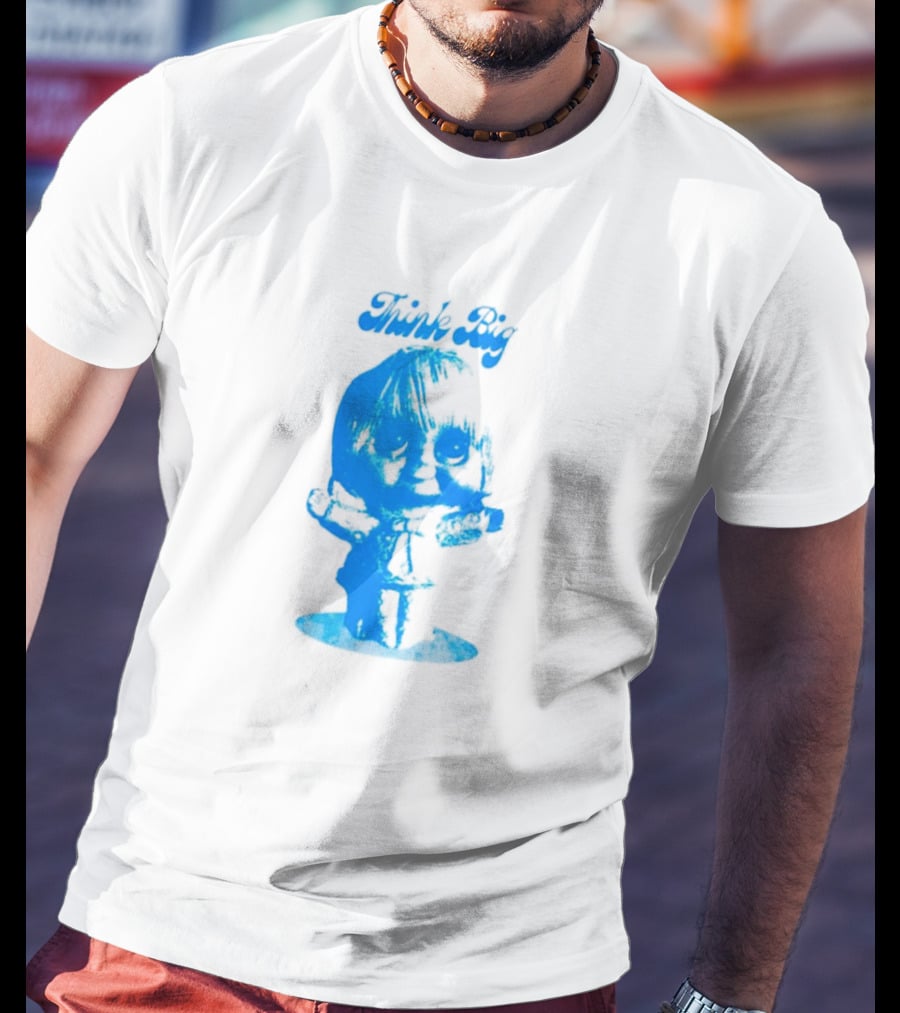 Think Big Blue Figurine With Large Eyes T-Shirt