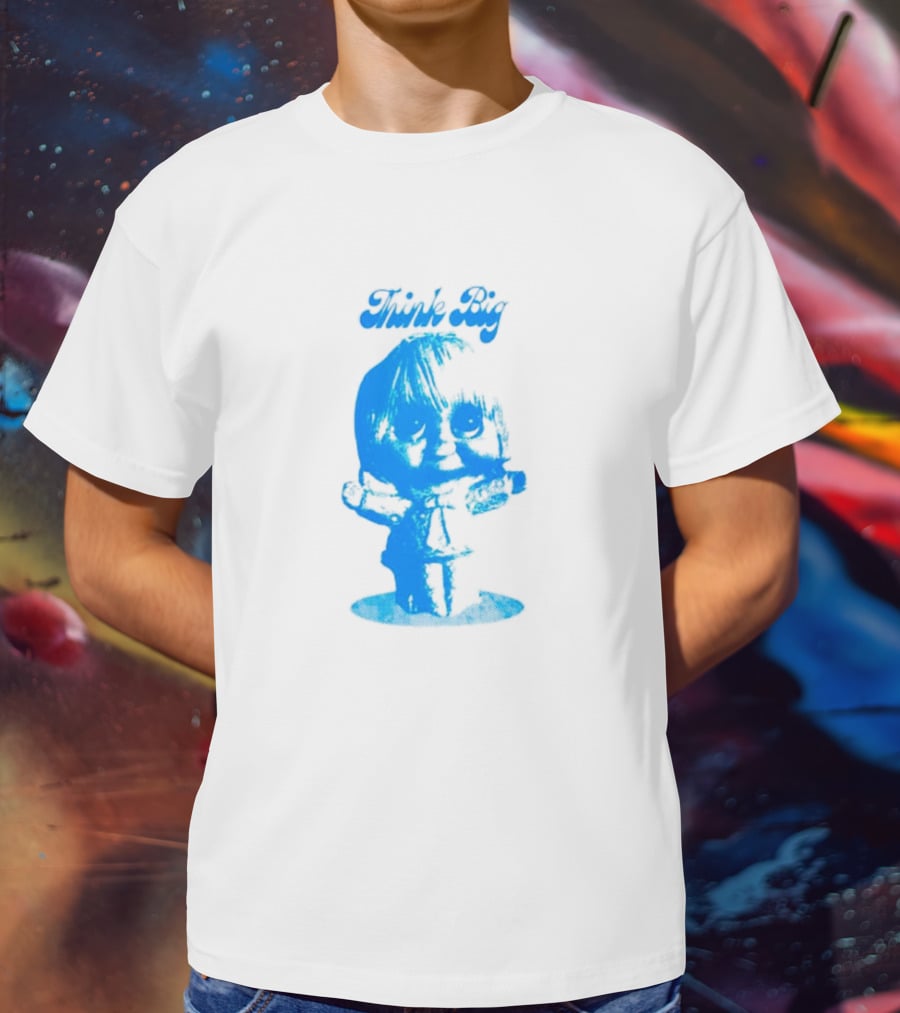 Think Big Blue Figurine With Large Eyes T-Shirt