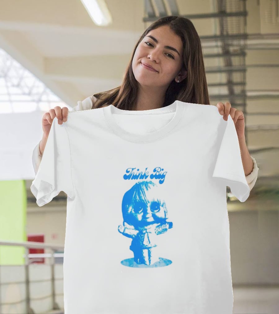 Think Big Blue Figurine With Large Eyes T-Shirt