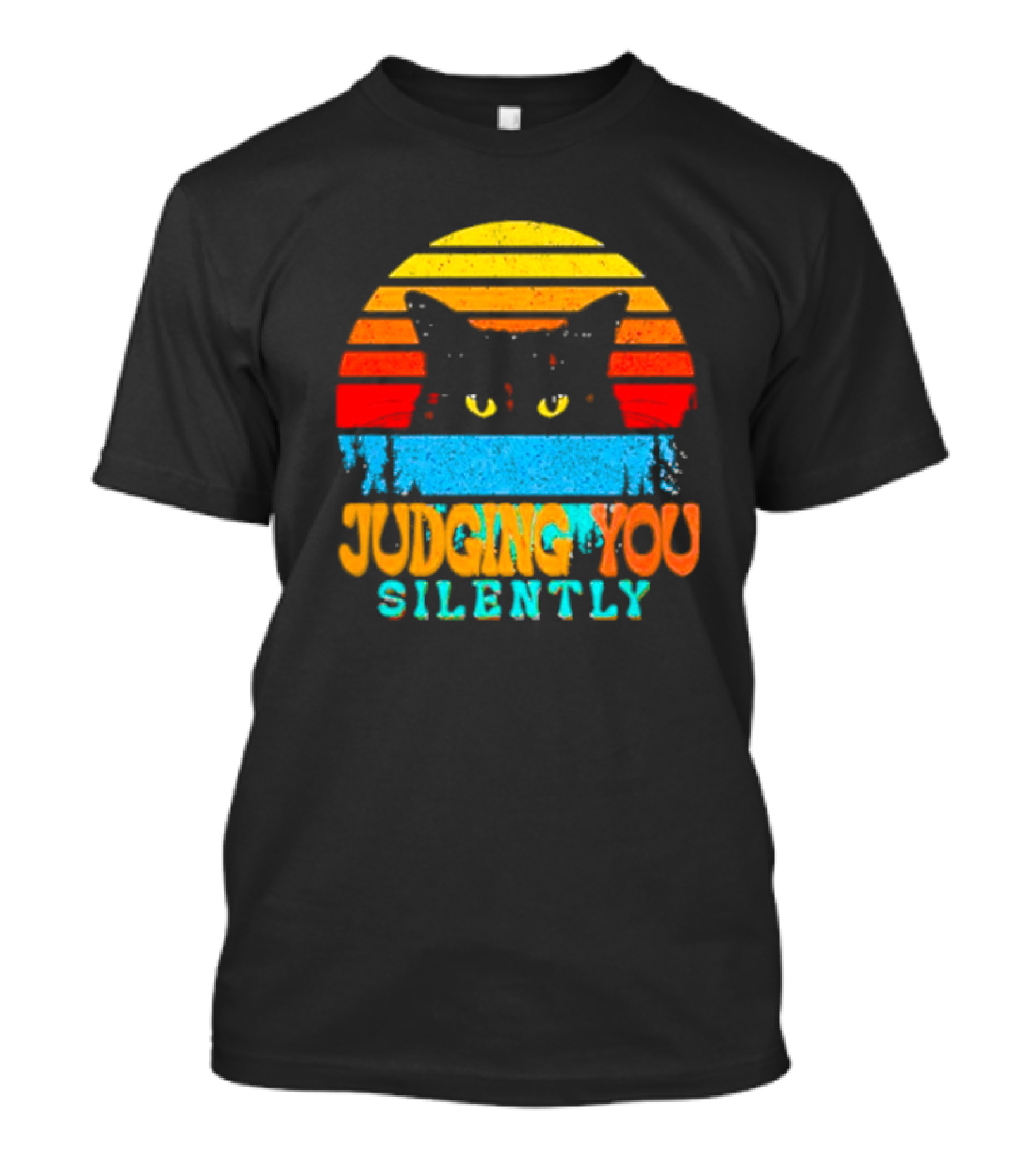 Judging You Silently Black Cat Vintage T-Shirt
