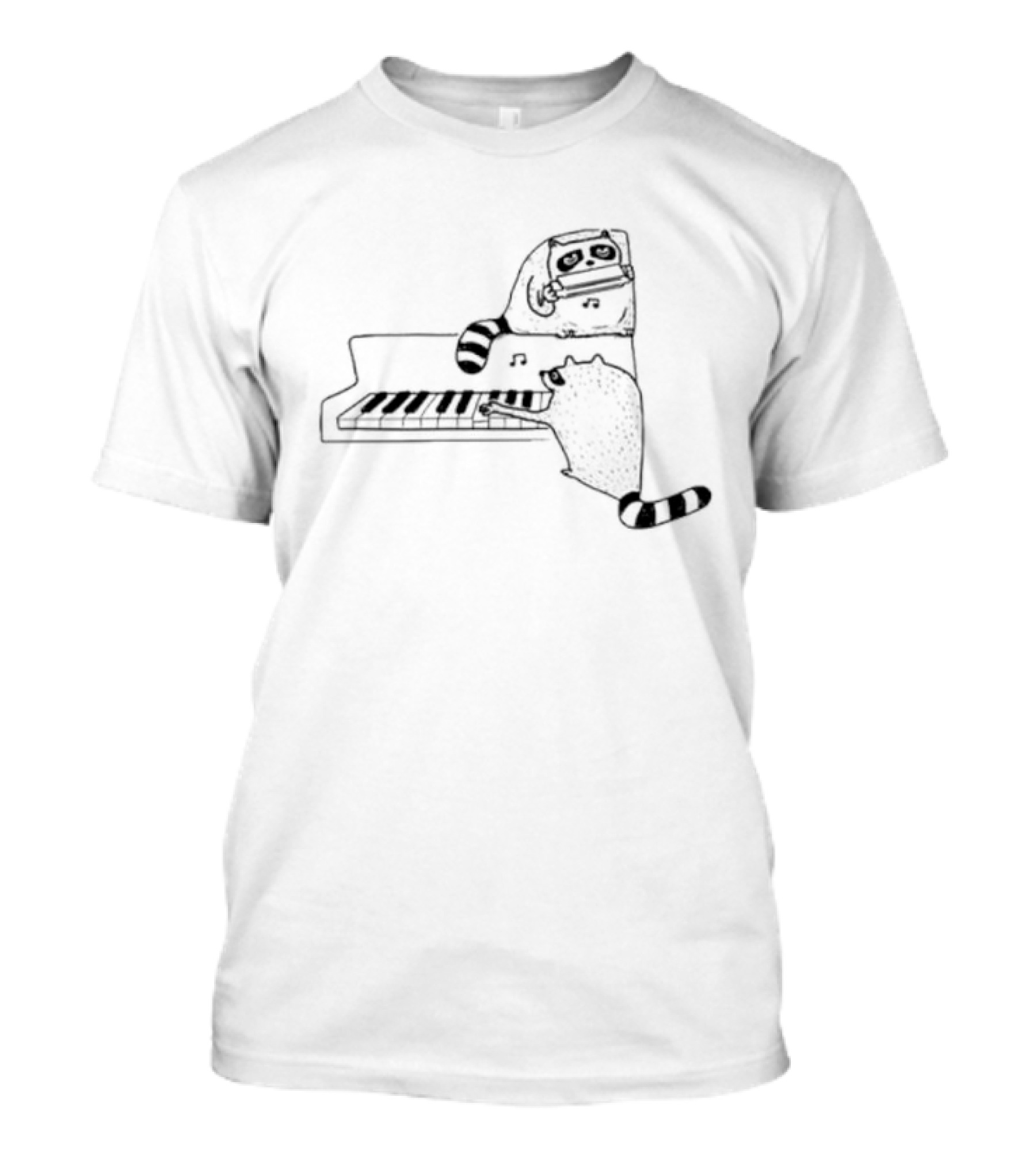 New York Nocturnal Musicians With Raccoons Playing Piano T-Shirt