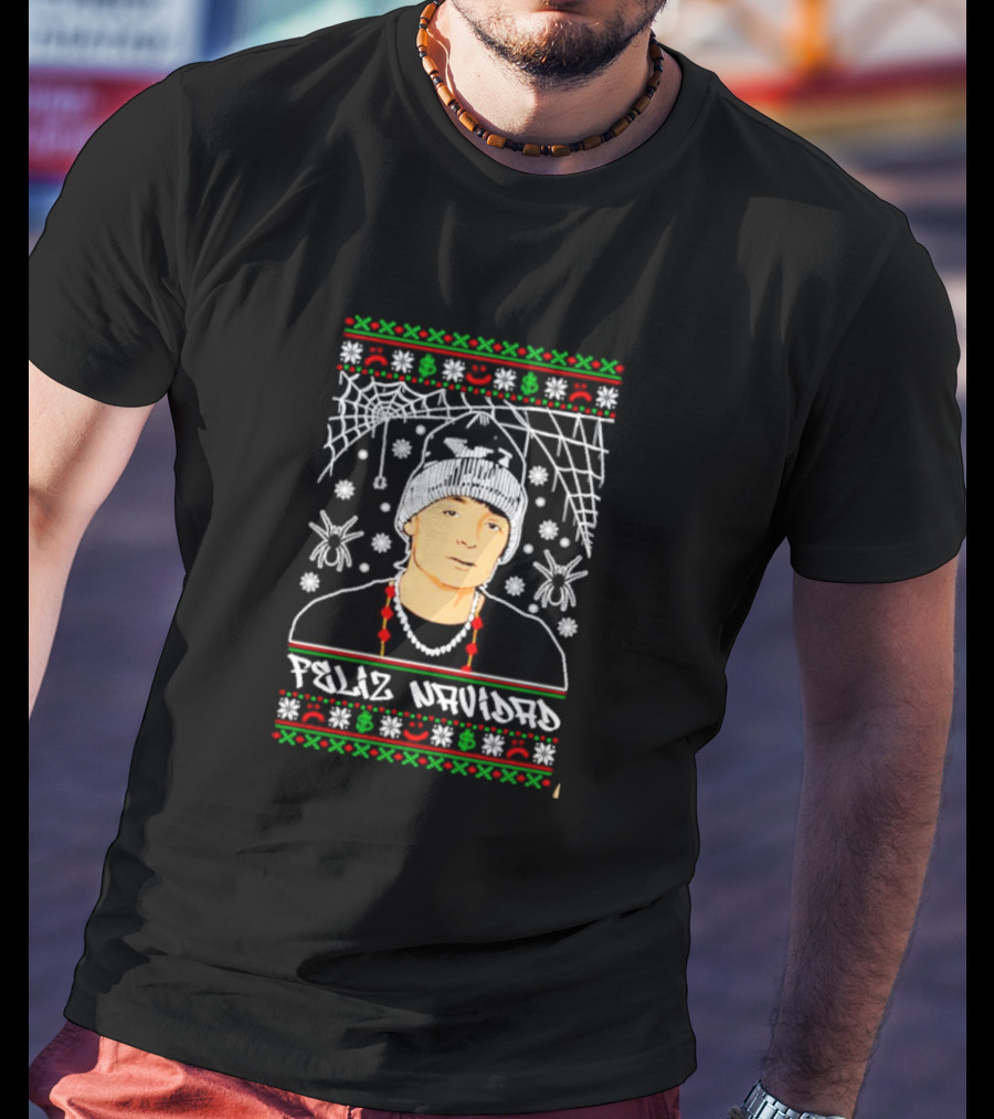 Feliz Navidad Peso Pluma Web And Spider Holiday T-Shirt