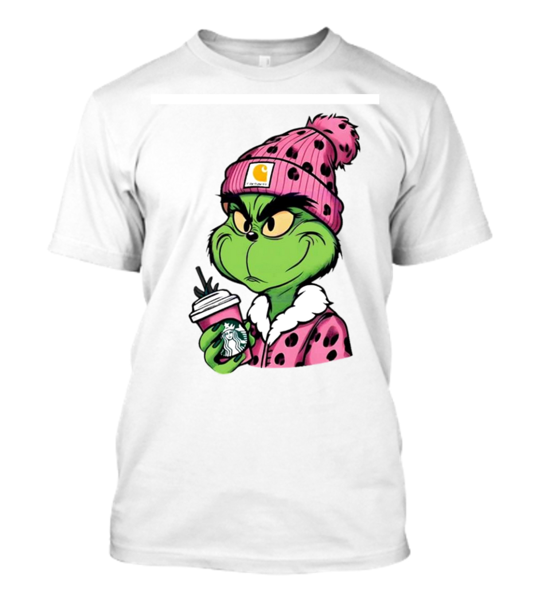 Pink Grinch Boujee Starbucks Christmas Coffee T-Shirt