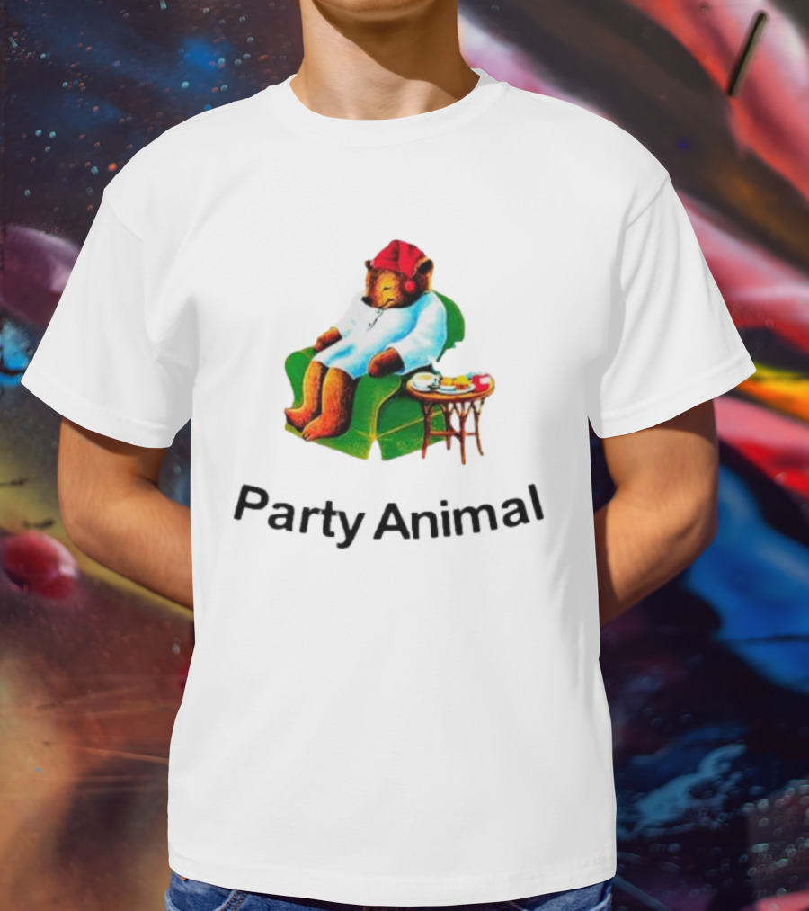 Bear In Red Hat And Robe Tea Party Animal T-Shirt