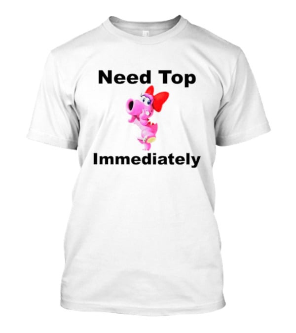 Need Top Immediately Birdo Character With Red Bow T-Shirt